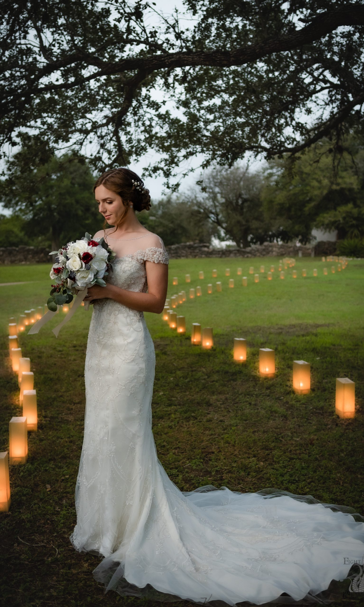 Gorgeous bride having a lovely photoshoot