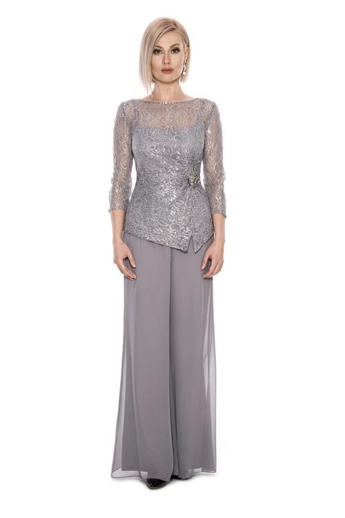 Silver 3 Piece Trouser Suit Plus Size ladies Clothing from Tempted Ireland